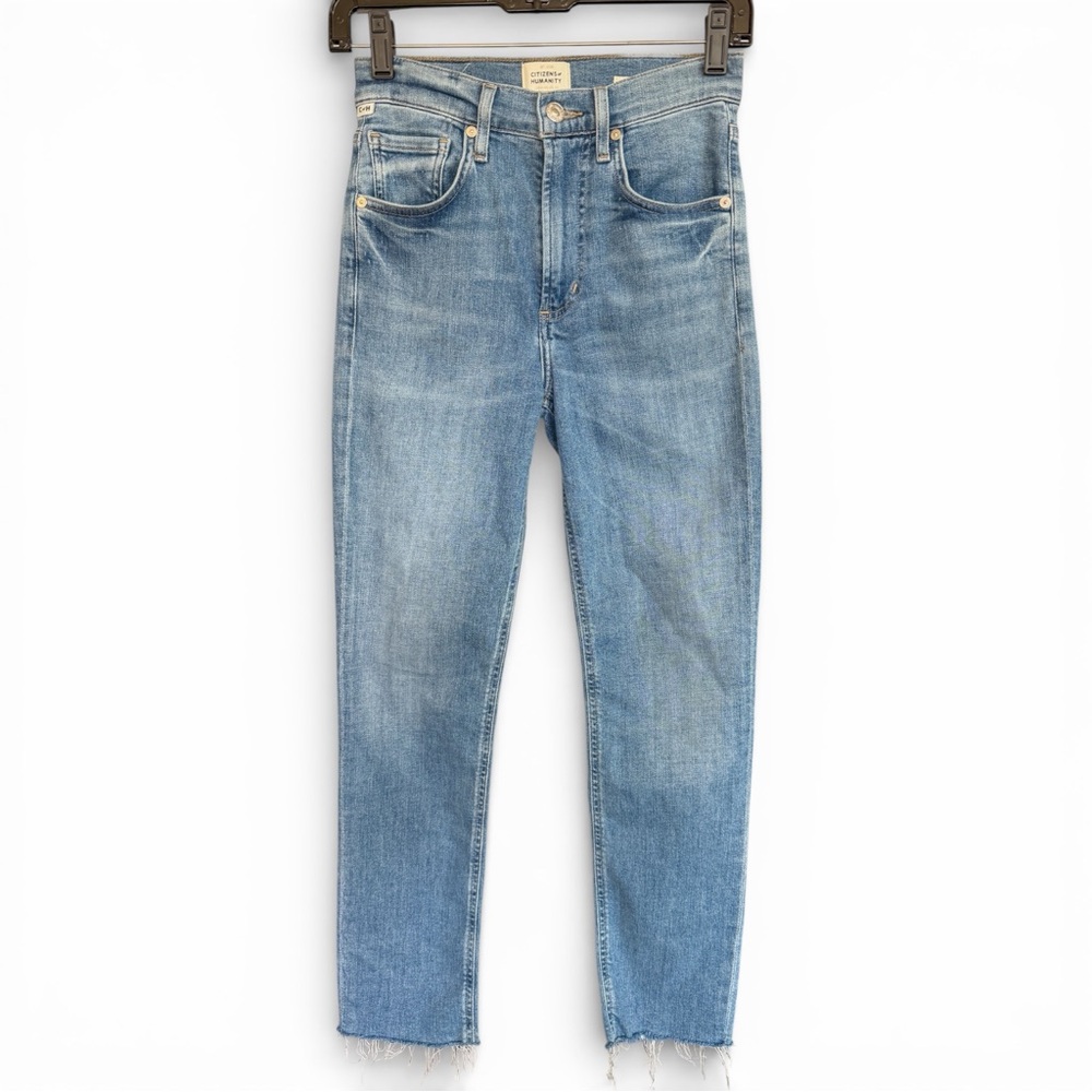 Citizens of Humanity Isola Crop Straight Leg Jeans Raw Hem - 24 - Picture 2 of 13